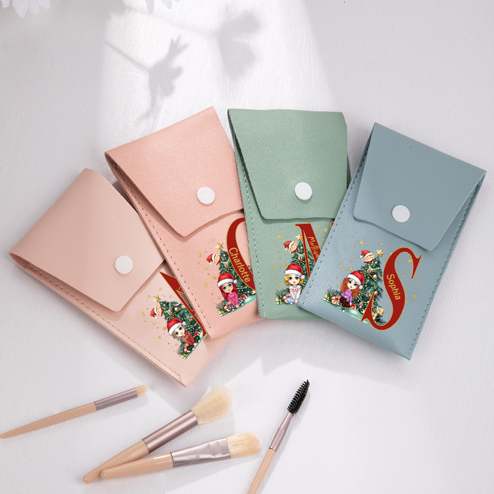 Sac à pinceaux de maquillage personnalisé avec 8 pinceaux de maquillage et un nom Cadeau d'anniversaire de Noël pour les femmes