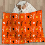 Personlig söt tassben husdjursfilt med namn födelsedagspresent för katt hundälskare