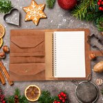 Personalized Family Birth Flower Bouquet Cartoon A5 PU Leather Cover Recipe Notebook with Storage Pocket Birthday Cooking Gift for Mom Grandma