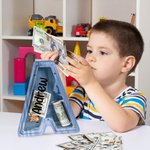 Hucha personalizada de madera con ventana transparente Hucha con iniciales de simpáticos animales con nombre Regalo de cumpleaños para niños Niñas