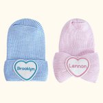 Personalised Stripe Infant Hospital Hat Beanie with Embroidered Name Newborn Baby Shower Gift for Baby Boys Girls