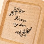 Boîte à photos en bois personnalisée avec texte floral et 2-14 photos en accordéon Cadeau d'anniversaire pour la famille et les amis