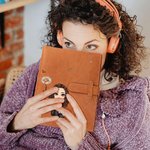 Personalized Birth Flower Name Cartoon A5 Sketchbook Notebook PU Leather Cover with Storage Pocket Birthday Gift for Students Officers