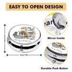 Personalisierte Hund Katze Medizin Flasche Runde Mini tragbare Pille Box mit Namen und Spiegel Geburtstagsgeschenk für Tierliebhaber