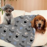 Personlig söt tassben husdjursfilt med namn födelsedagspresent för katt hundälskare