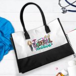 Personalised Cute Cartoon Medical Assistant Canvas Tote Bag Nurse Week Birthday Gift for Medical Assistant Nurse Doctor