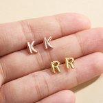 Personalizado Mini 3D Burbuja Inicial Letra Stud Pendientes Minimalista Joyería Cumpleaños Aniversario Regalo para Mujeres Niñas