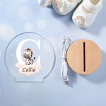 Luz nocturna personalizada con estrella de fantasía nube y animales del bosque base de madera regalo ideal para cumpleaños de niños