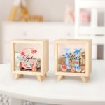 Personalised Cute Whale Sea Turtle Pufferfish Ocean Theme Clear Wooden Money Box Piggy Bank with Initial and Name Birthday Gift for Boys Girls