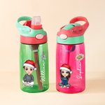 Gepersonaliseerde Schattige Cartoon Karakter 16 oz Kid Waterfles met Geboortebloem en Naam Kerstmis Verjaardagscadeau voor kinderen