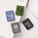 Henkilökohtainen Floral Monogram Initial Name Magnetic Leather Bookmark Clip Reading Stationery Supplies Syntymäpäivälahja kirjan ystäville