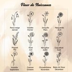 Porte-monnaies en Cuir Personnalisé avec Fleur de Naissance et Nom Porte-cartes Multicolore Portable Cadeau Anniversaire Noël pour Femme