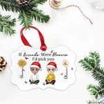 Personalizzato personaggio dei cartoni animati nascita fiore di Natale ornamento in ceramica con nome e nastro Natale casa decorazione regalo per gli amici
