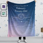 Personalisierte Sternzeichen Geburtsdatum Decke mit Namen Glückszahl und Persönlichkeitsbeschreibung Geburtstagsgeschenk für Horoskop Tarot Liebhaber