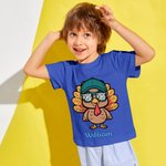 Personalised Turkey Wearing Sunglasses Baby Bodysuit Kid T-shirt Sweatshirt with Name Thanksgiving Gift for Boys Girls Baby