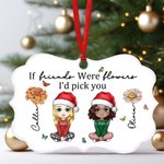 Personalizzato personaggio dei cartoni animati nascita fiore di Natale ornamento in ceramica con nome e nastro Natale casa decorazione regalo per gli amici