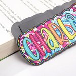 Personalized Bright Paisley Floral Doodle Letter Name Magnetic Bookmark Clips School Office Stationary Supplies Birthday Reading Gift for Bookworms