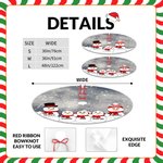 Personalized Cute Hat Snowman Family Christmas Tree Skirt with Names Holiday Party Home Decor Christmas Winter Gift for Family Kids