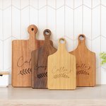 Personalized Engraved Kitchen Wood Charcuterie Cutting Board with Handle and Name Wedding Housewarming Gift for Family