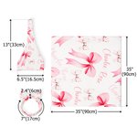 Personalized Pink Bow Soft Swaddle Blanket Knot Hat Headband Set  with Name Coming Home Outfit Baby Shower Gift for Newborns