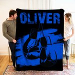 Personalized Multicolor Boxing Gloves Soft Throw Blanket with Name Home Decor Birthday Gift for Boxing Enthusiast
