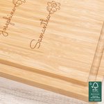 Personalized Birth Flower Garden Bamboo Cutting Board with Juice Groove Engraved Name Housewarming Mother's Day Gift for Mother Grandma