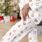 Personalized Classic Fairy Tale Characters Soft Long Sleeve Shirt Pants Matching Pajama Set with Name Birthday Gift for Kids Family