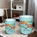 Personalized Cousin Crew Cartoon Character Large Toy Laundry Basket with Handle Nursery Decor Housewarming Gift for Boys Girls