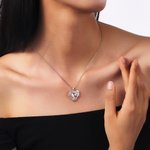Collana personalizzata cuore rosa bicolore madre-figlio con pietre di nascita Regalo di compleanno per la festa della mamma per le donne