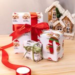 Personalised Elf Reindeer Santa Hat Cat Dog Face Photo Christmas Gift Wrapping Paper with Name Holiday Party Decor Favors for Pet Owners