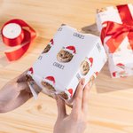 Personalised Elf Reindeer Santa Hat Cat Dog Face Photo Christmas Gift Wrapping Paper with Name Holiday Party Decor Favors for Pet Owners