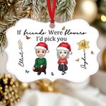 Personalizzato personaggio dei cartoni animati nascita fiore di Natale ornamento in ceramica con nome e nastro Natale casa decorazione regalo per gli amici