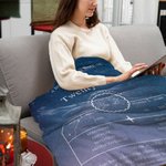 Personalisierte Sternzeichen Geburtsdatum Decke mit Namen Glückszahl und Persönlichkeitsbeschreibung Geburtstagsgeschenk für Horoskop Tarot Liebhaber