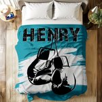 Personalized Multicolor Boxing Gloves Soft Throw Blanket with Name Home Decor Birthday Gift for Boxing Enthusiast