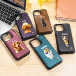 Personalisierte niedliche Ölmalerei Haustier Foto Leder Flip Wallet Handyhülle mit RFID-Blockierung Kartenhalter Geburtstagsgeschenk für Katze Hundeliebhaber