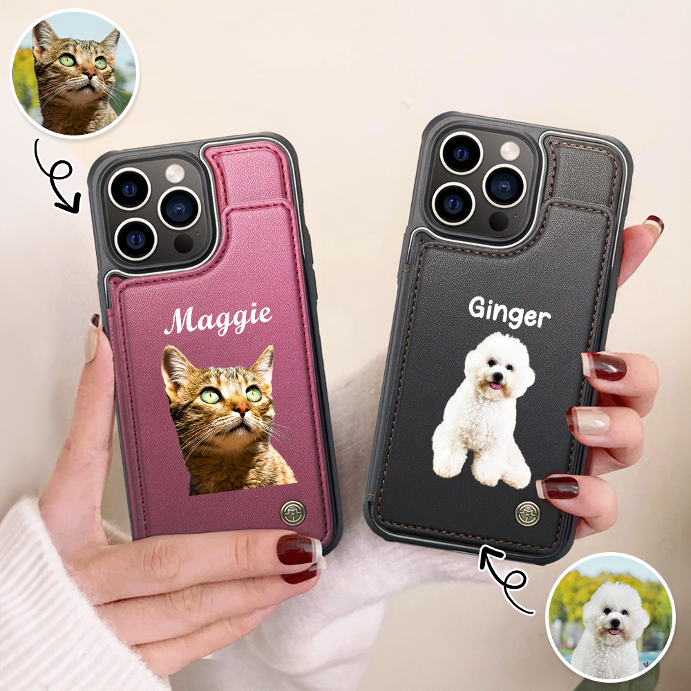 IPhone 16 Pro Hülle – Katzenpfote Design, PU Leder Flip Cover Mit 4 Kartenfächern, Hellblau