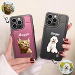 Personalisierte niedliche Ölmalerei Haustier Foto Leder Flip Wallet Handyhülle mit RFID-Blockierung Kartenhalter Geburtstagsgeschenk für Katze Hundeliebhaber