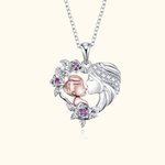 Collana personalizzata cuore rosa bicolore madre-figlio con pietre di nascita Regalo di compleanno per la festa della mamma per le donne