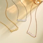 Personalized Minimalist Trending Wavy Name Necklace Birthday Anniversary Gift for Women