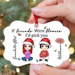 Personalizzato personaggio dei cartoni animati nascita fiore di Natale ornamento in ceramica con nome e nastro Natale casa decorazione regalo per gli amici