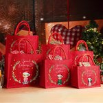 Personlig tecknad karaktär krans Specialleverans Röd jute Totepåse med namn Julfest Favorit Present till familj Vänner