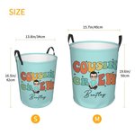 Personalized Cousin Crew Cartoon Character Large Toy Laundry Basket with Handle Nursery Decor Housewarming Gift for Boys Girls