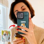 Personalisierte niedliche Ölmalerei Haustier Foto Leder Flip Wallet Handyhülle mit RFID-Blockierung Kartenhalter Geburtstagsgeschenk für Katze Hundeliebhaber