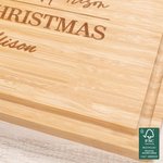 Personalized FSC Bamboo Engraved Charcuterie Cutting Board with Text Juice Groove Wedding Housewarming Gift for Family