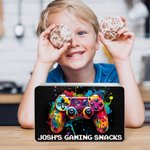 Personalised Splash-Ink Gamepad Design Biscuit Tin Storage Box with Name Birthday Gift for Kids Game Lover
