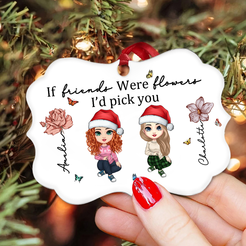 Ornement de Noël personnalisé en céramique avec nom et ruban Décoration de maison de Noël Cadeau pour les amis