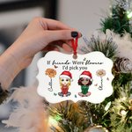 Personalizzato personaggio dei cartoni animati nascita fiore di Natale ornamento in ceramica con nome e nastro Natale casa decorazione regalo per gli amici