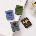 Personlig bok Dragon Floral Moon Castle Magnetisk läderbokmärke Clip med namn Läsning Pappersvaror Födelsedagspresent för bokälskare