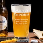 Verre à bière 16oz personnalisé avec texte Fête des pères Anniversaire Cadeau de retraite pour père Grand-père