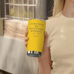 Gobelet multicolore personnalisé avec date et couvercle anti-éclaboussures Cadeau de mariage pour les parents de la mariée